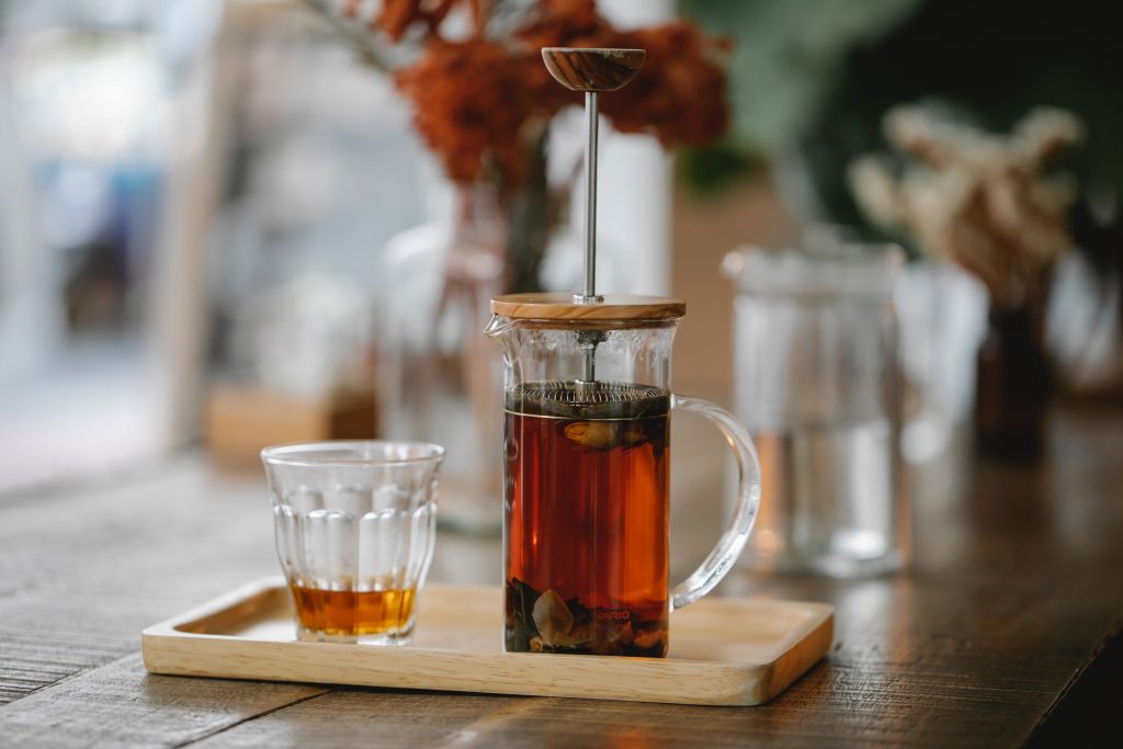 close up of french press